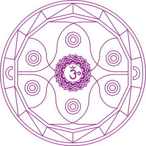 Ajna Chakra Mandala Coloring Page